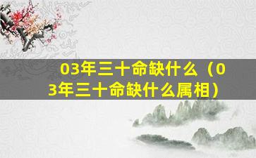 03年三十命缺什么（03年三十命缺什么属相）