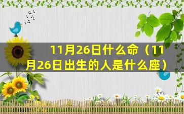 11月26日什么命（11月26日出生的人是什么座）