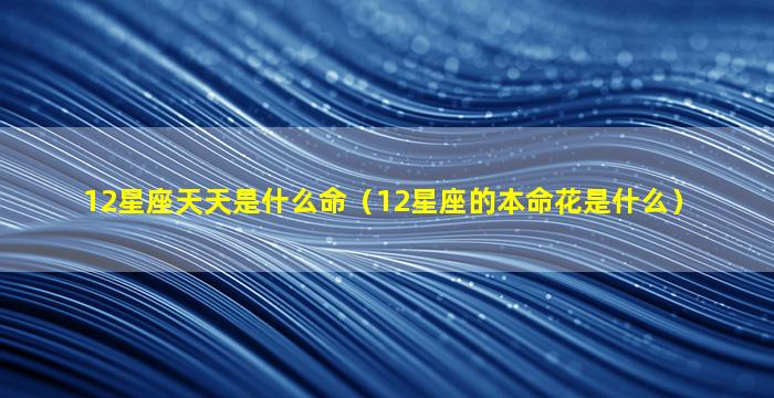 12星座天天是什么命（12星座的本命花是什么）