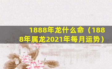 1888年龙什么命（1888年属龙2021年每月运势）