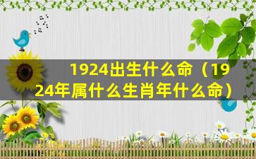 1924出生什么命（1924年属什么生肖年什么命）