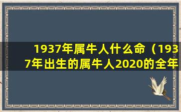 1937年属牛人什么命（1937年出生的属牛人2020的全年运势）