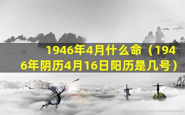 1946年4月什么命（1946年阴历4月16日阳历是几号）