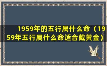 1959年的五行属什么命（1959年五行属什么命适合戴黄金）