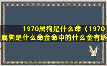 1970属狗是什么命（1970属狗是什么命金命中的什么金有绣花金吗）