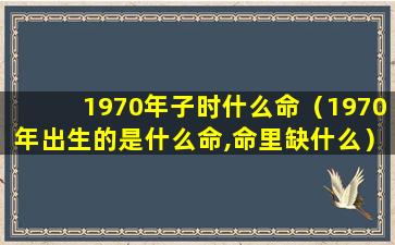 1970年子时什么命（1970年出生的是什么命,命里缺什么）