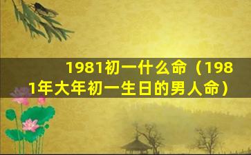 1981初一什么命（1981年大年初一生日的男人命）