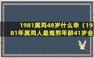 1981属鸡48岁什么命（1981年属鸡人最难熬年龄41岁会经历什么）