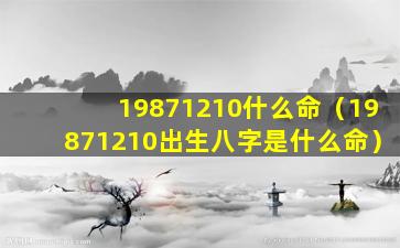 19871210什么命（19871210出生八字是什么命）