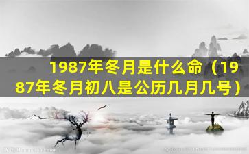 1987年冬月是什么命（1987年冬月初八是公历几月几号）