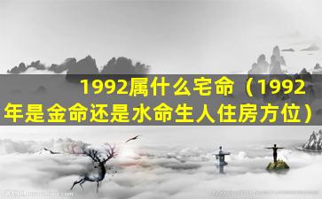 1992属什么宅命（1992年是金命还是水命生人住房方位）