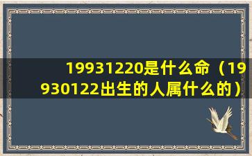 19931220是什么命（19930122出生的人属什么的）