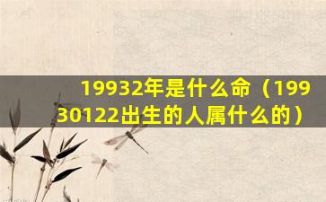 19932年是什么命（19930122出生的人属什么的）