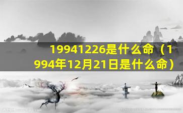 19941226是什么命（1994年12月21日是什么命）