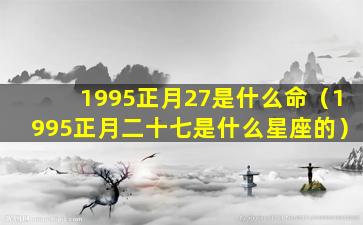 1995正月27是什么命（1995正月二十七是什么星座的）