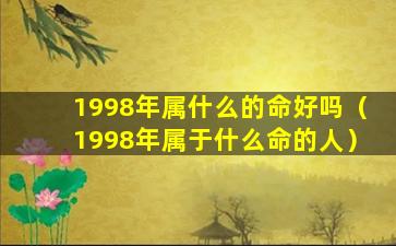 1998年属什么的命好吗（1998年属于什么命的人）