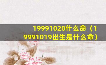 19991020什么命（19991019出生是什么命）