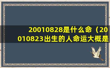 20010828是什么命（20010823出生的人命运大概是怎样的）