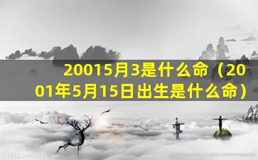 20015月3是什么命（2001年5月15日出生是什么命）