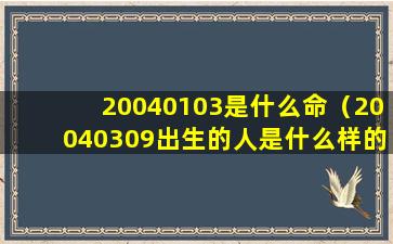 20040103是什么命（20040309出生的人是什么样的人）