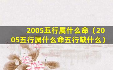 2005五行属什么命（2005五行属什么命五行缺什么）