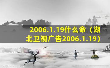 2006.1.19什么命（湖北卫视广告2006.1.19）