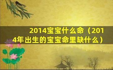 2014宝宝什么命（2014年出生的宝宝命里缺什么）