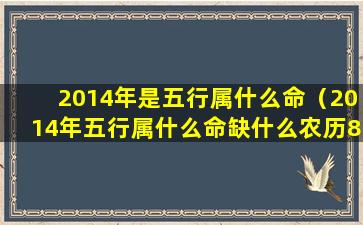 2014年是五行属什么命（2014年五行属什么命缺什么农历8月26）