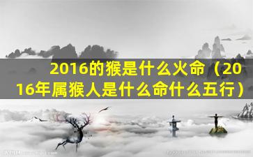 2016的猴是什么火命（2016年属猴人是什么命什么五行）