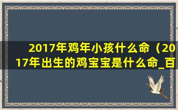 2017年鸡年小孩什么命（2017年出生的鸡宝宝是什么命_百度经验）