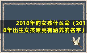 2018年的女孩什么命（2018年出生女孩漂亮有涵养的名字）