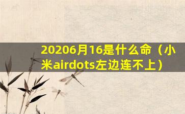 20206月16是什么命（小米airdots左边连不上）