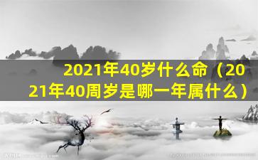 2021年40岁什么命（2021年40周岁是哪一年属什么）