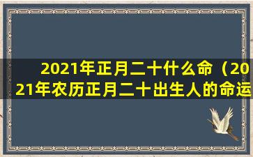 2021年正月二十什么命（2021年农历正月二十出生人的命运好吗）