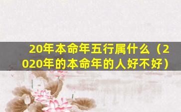 20年本命年五行属什么（2020年的本命年的人好不好）