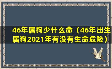 46年属狗少什么命（46年出生属狗2021年有没有生命危险）