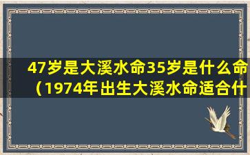 47岁是大溪水命35岁是什么命（1974年出生大溪水命适合什么生意）