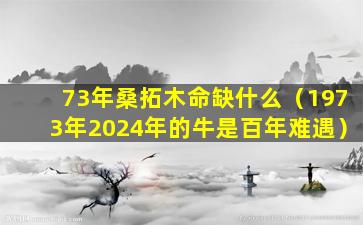 73年桑拓木命缺什么（1973年2024年的牛是百年难遇）