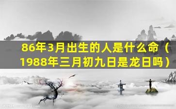 86年3月出生的人是什么命（1988年三月初九日是龙日吗）