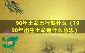 90年土命五行缺什么（1990年出生土命是什么意思）