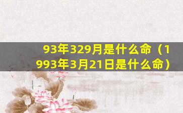 93年329月是什么命（1993年3月21日是什么命）