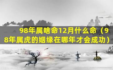 98年属啥命12月什么命（98年属虎的姻缘在哪年才会成功）