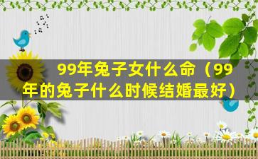 99年兔子女什么命（99年的兔子什么时候结婚最好）