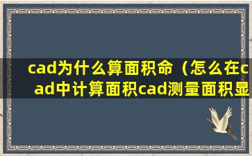 cad为什么算面积命（怎么在cad中计算面积cad测量面积显示不出来-zol问答）