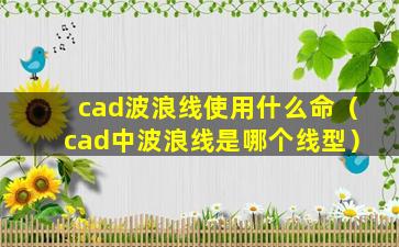 cad波浪线使用什么命（cad中波浪线是哪个线型）