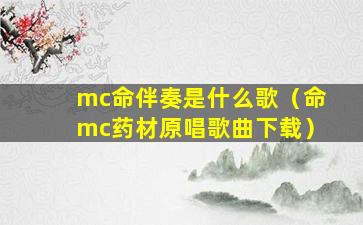 mc命伴奏是什么歌（命mc药材原唱歌曲下载）