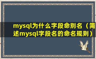 mysql为什么字段命别名（简述mysql字段名的命名规则）