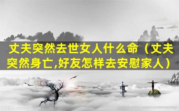 丈夫突然去世女人什么命（丈夫突然身亡,好友怎样去安慰家人）