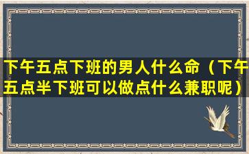 下午五点下班的男人什么命（下午五点半下班可以做点什么兼职呢）