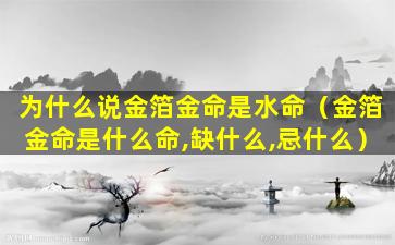 为什么说金箔金命是水命（金箔金命是什么命,缺什么,忌什么）